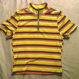 Striped Crop Top with a Zip